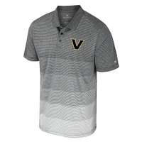 Men's Colosseum Gray Vanderbilt Commodores Striped Mesh Polo