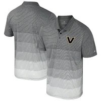 Men's Colosseum Gray Vanderbilt Commodores Striped Mesh Polo