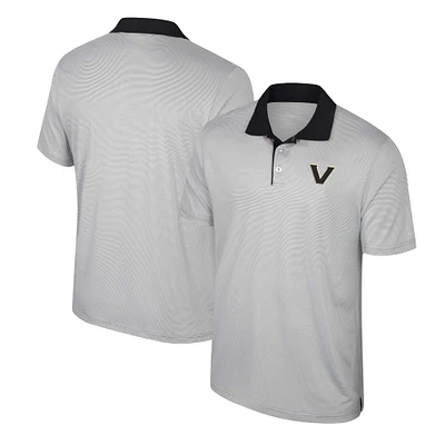 Men's Colosseum Gray Vanderbilt Commodores Tuck Striped Polo