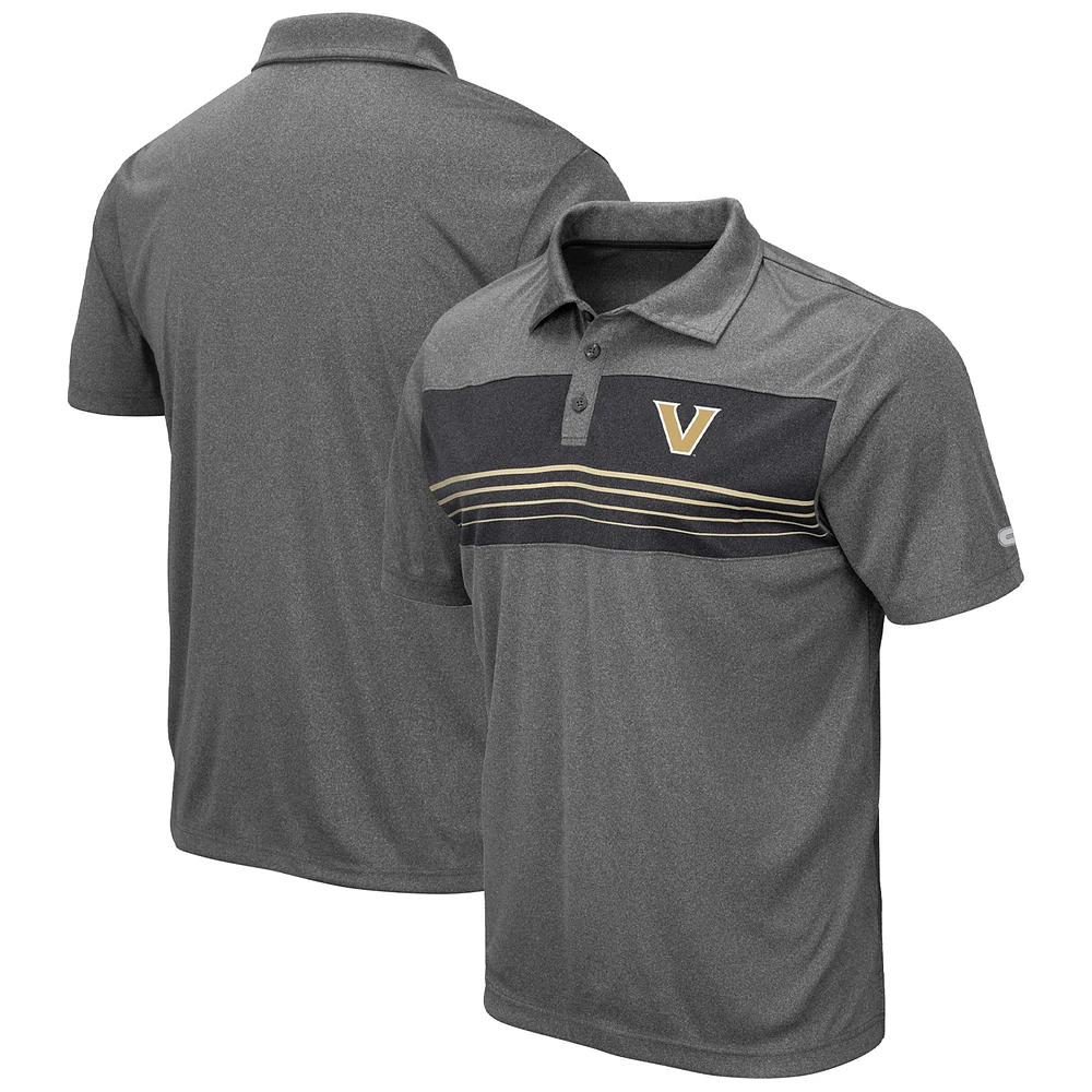 Men's Colosseum Heather Charcoal Vanderbilt Commodores Smithers Polo