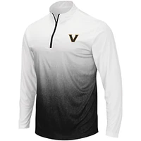 Men's Colosseum White/Black Vanderbilt Commodores Magic Ombre Long Sleeve Quarter-Zip Top