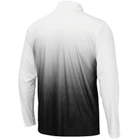 Haut Colosseum Blanc/Noir Vanderbilt Commodores Magic Ombre à manches longues et quart de zip pour hommes