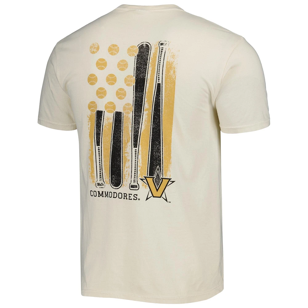 T-shirt crème pour hommes, drapeau de baseball Vanderbilt Commodores, couleurs confortables