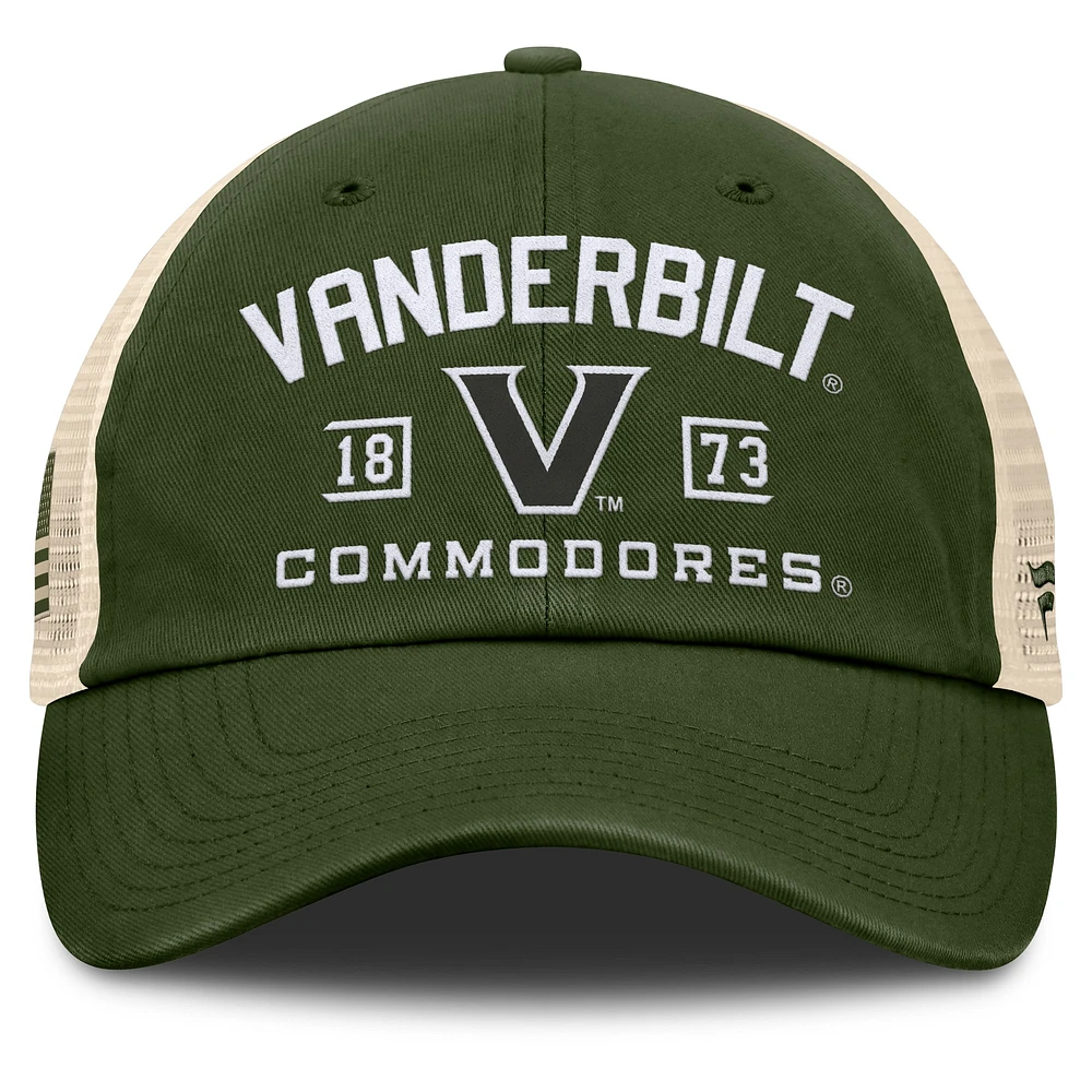 Men's Fanatics Olive Vanderbilt Commodores OHT Military Appreciation Frontier Trucker Adjustable Hat
