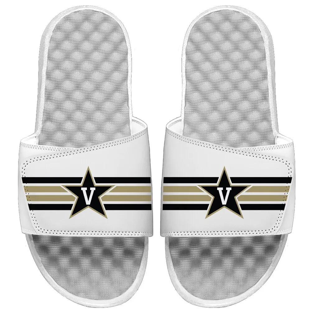 Youth ISlide White Louisville Cardinals Varsity Stripes Slide Sandals