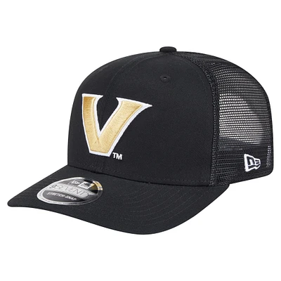 Casquette camionneur extensible noire New Era Vanderbilt Commodores Primary 9SEVENTY pour homme