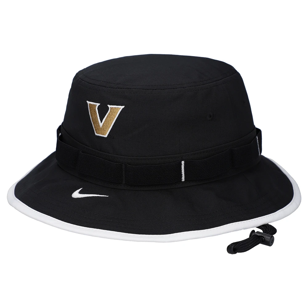 Chapeau bob Nike Vanderbilt Commodores 2024 Sideline Apex Performance Boonie noir pour homme