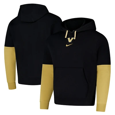 Men's Nike Black Vanderbilt Commodores 2024 Sideline Club Fleece Pullover Hoodie