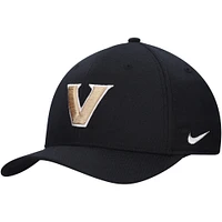 Men's Nike Black Vanderbilt Commodores 2024 Sideline Rise Swoosh Flex Hat