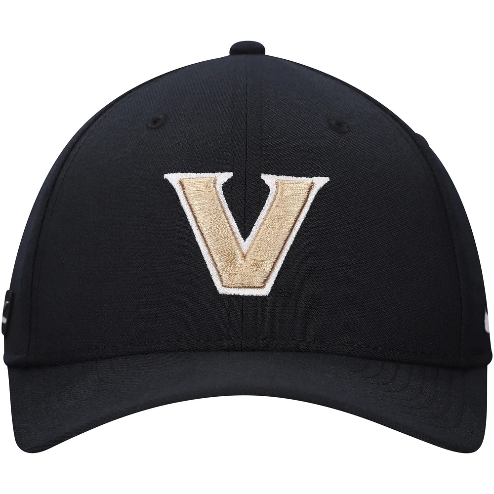 Men's Nike Black Vanderbilt Commodores 2024 Sideline Rise Swoosh Flex Hat