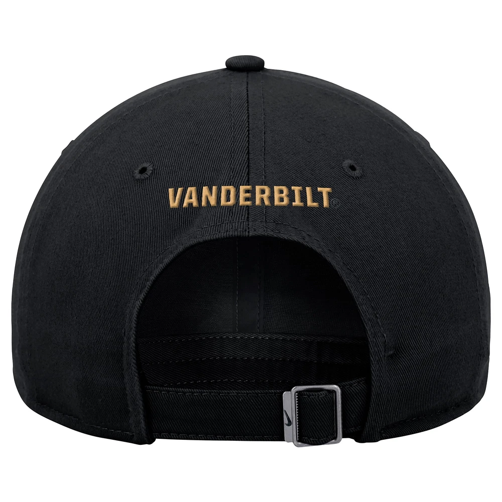 Men's Nike  Black Vanderbilt Commodores Club Adjustable Hat