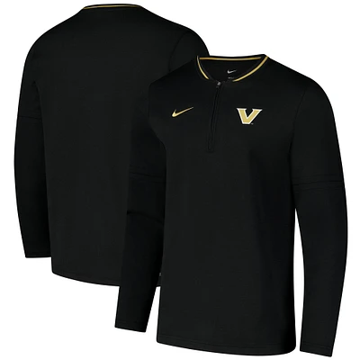 Veste Nike noire Vanderbilt Commodores Coaches à quart de zip pour homme