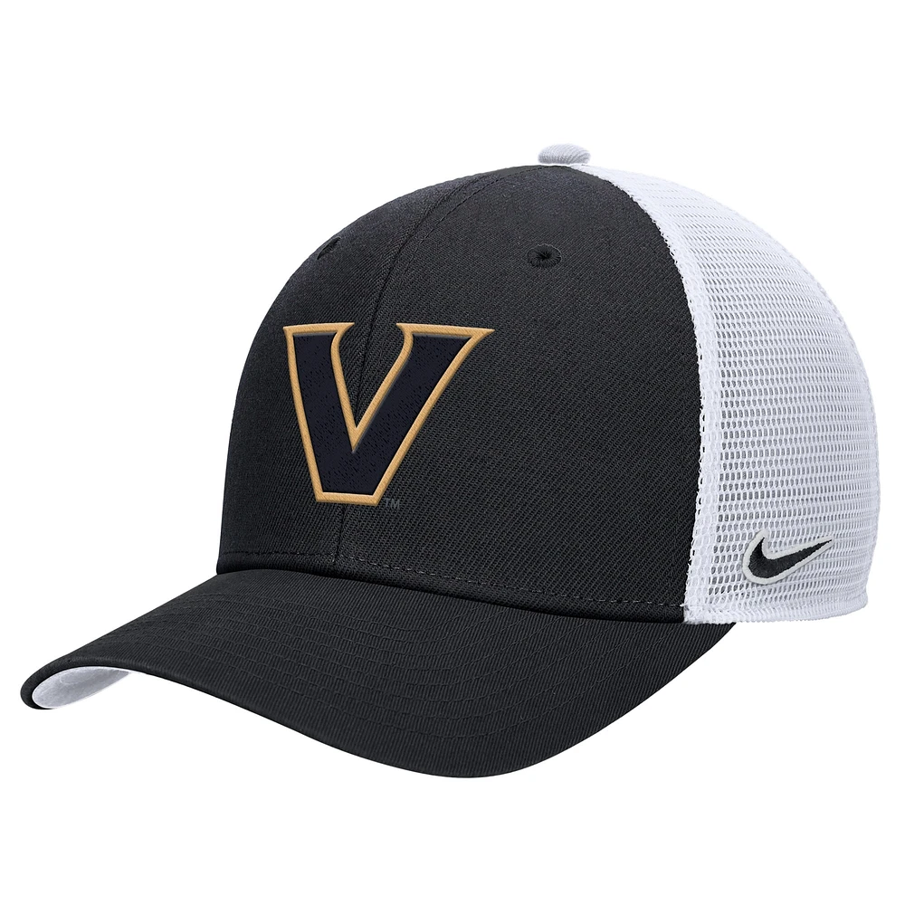 Men's Nike  Black Vanderbilt Commodores Rise Adjustable Trucker Hat