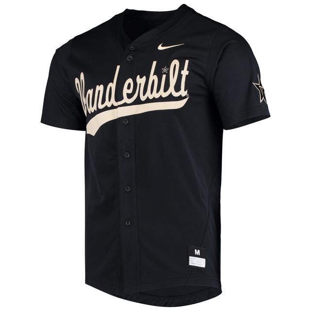 Maillot de baseball à boutons complets Nike noir Vanderbilt Commodores Vapor Untouchable Elite pour homme