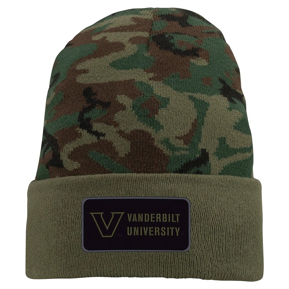 Bonnet en tricot à revers Nike Camo Vanderbilt Commodores Military Pack pour homme