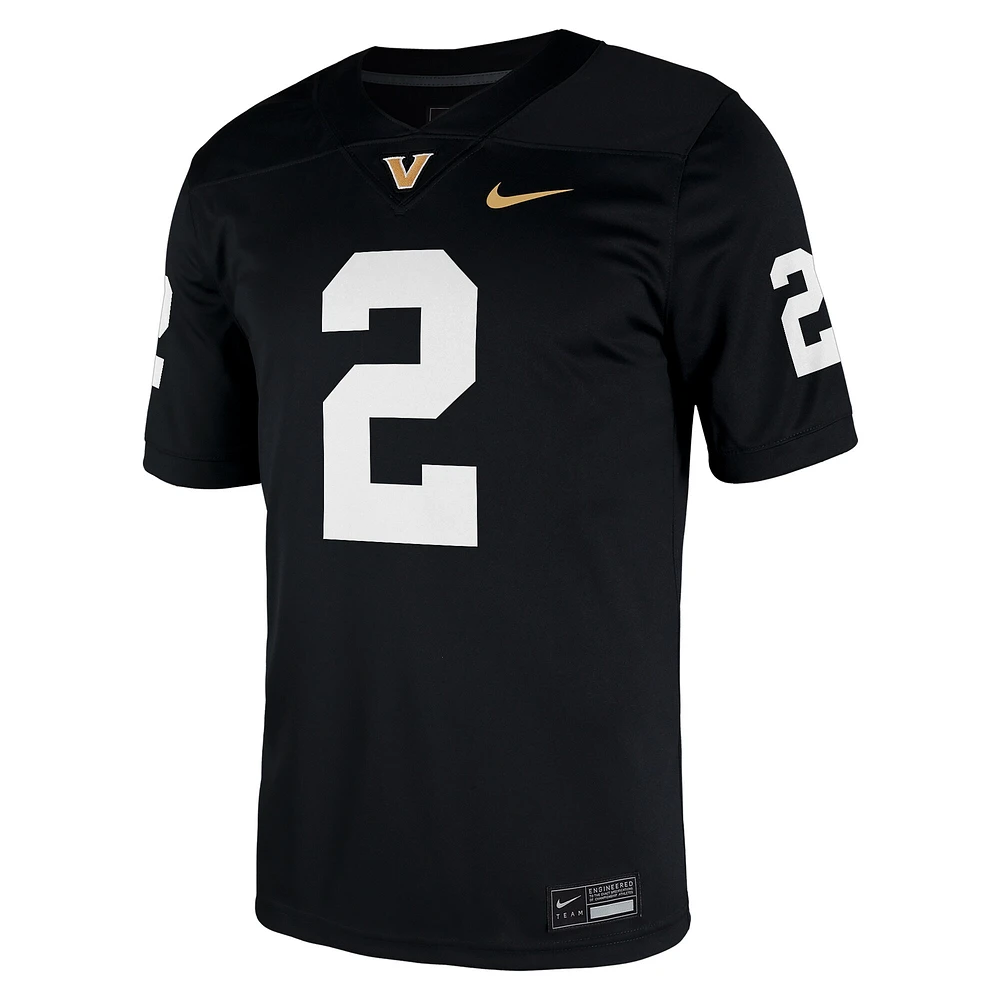 Men's Nike Diego Pavia Black Vanderbilt Commodores NIL Football Game Jersey