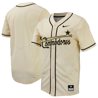 Maillot de baseball à boutons complets Nike Natural Vanderbilt Commodores pour hommes