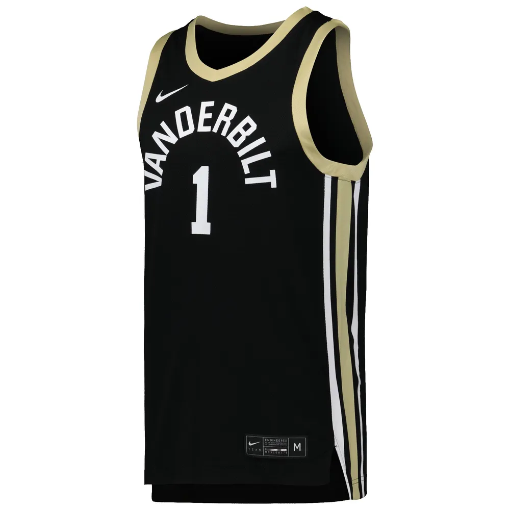 Maillot de basket-ball réplique Nike #1 Vanderbilt Commodores noir pour homme