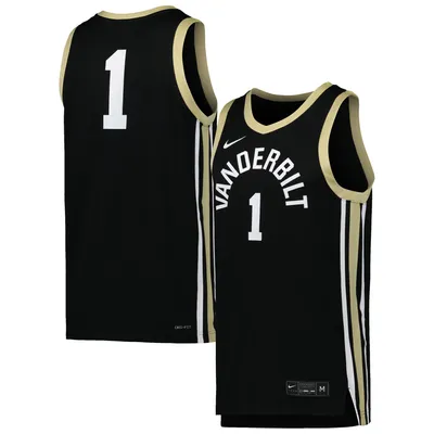 Maillot de basket-ball réplique Nike #1 Vanderbilt Commodores noir pour homme