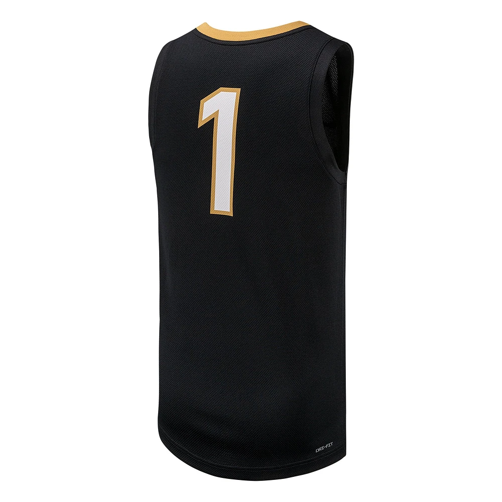 Men's Nike #1 Black Vanderbilt Commodores Replica Basketball Jersey