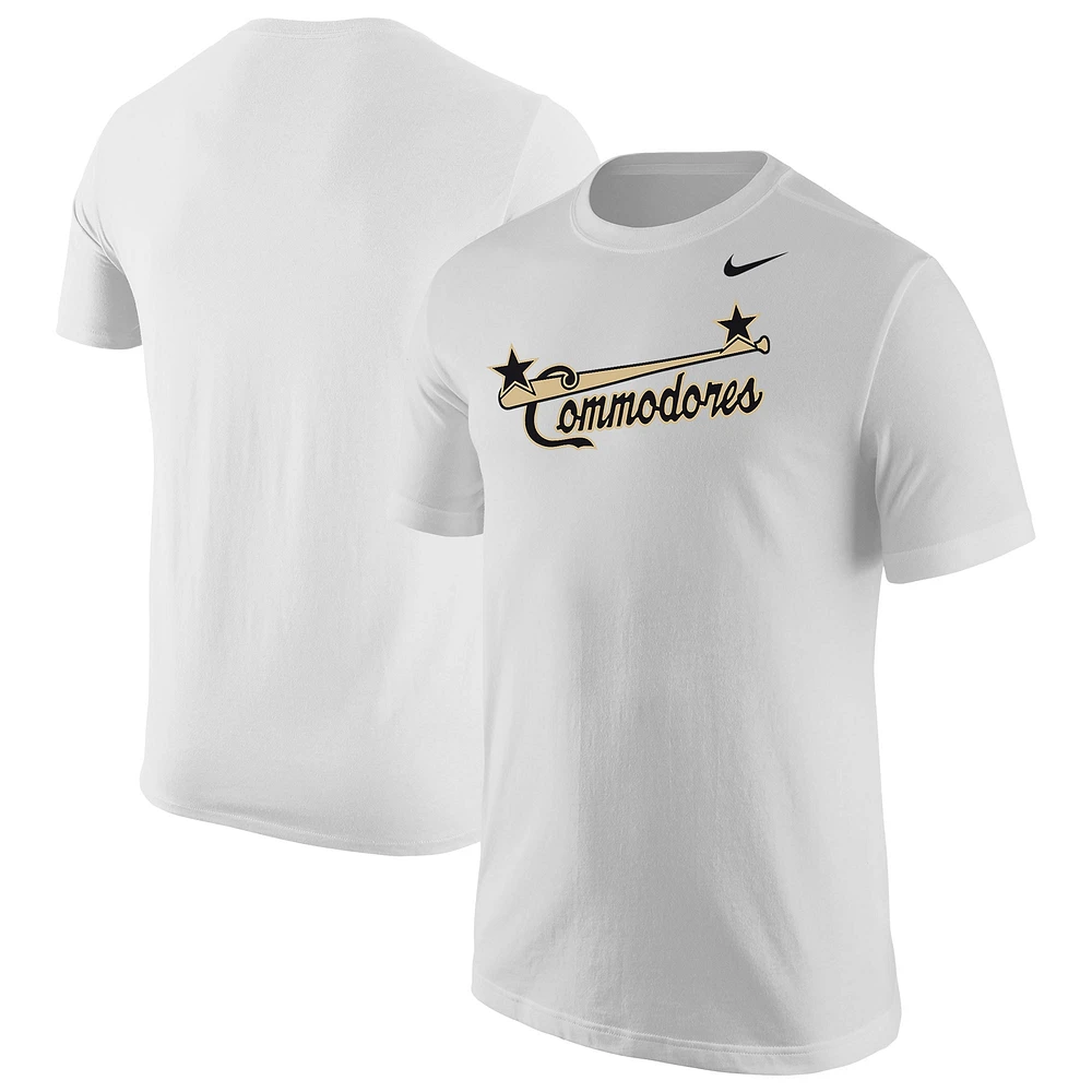 T-shirt Nike Vanderbilt Commodores Baseball Vault pour homme, blanc