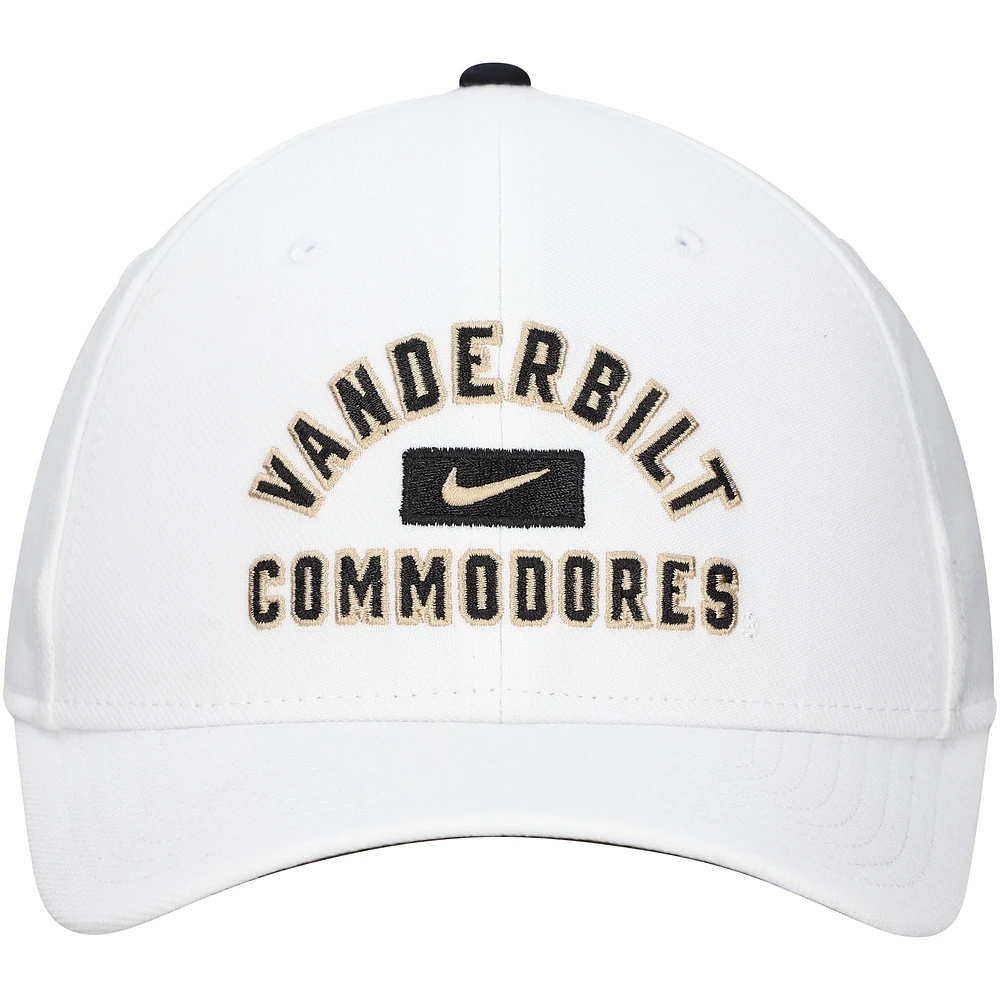 Casquette Nike Vanderbilt Commodores Rise Flex blanche pour homme