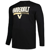 T-shirt à manches longues deux coups pour homme Profile noir Vanderbilt Commodores Big & Tall