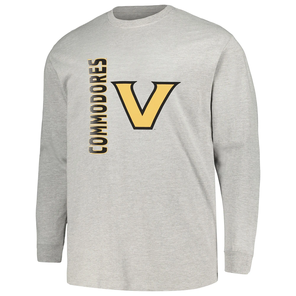 T-shirt à manches longues pour hommes Profile Grey Vanderbilt Commodores Big & Tall Mascot