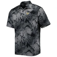 Men's Tommy Bahama Black Vanderbilt Commodores Coast Luminescent Fronds IslandZone Button-Up Camp Shirt