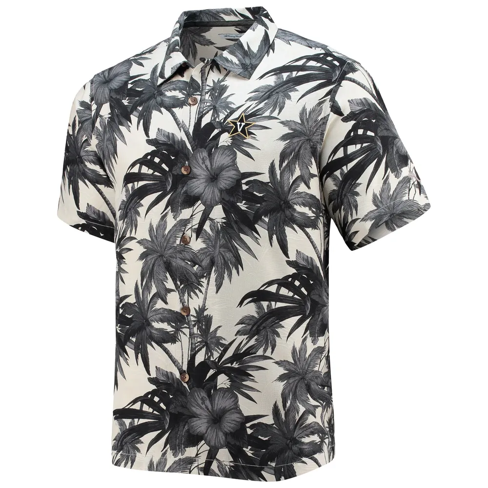 Chemise homme Tommy Bahama noire Vanderbilt Commodores Harbour Island Hibiscus boutonnée