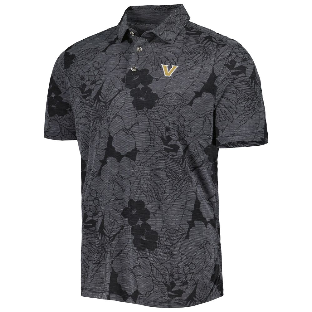 Men's Tommy Bahama Black Vanderbilt Commodores Miramar Blooms Polo