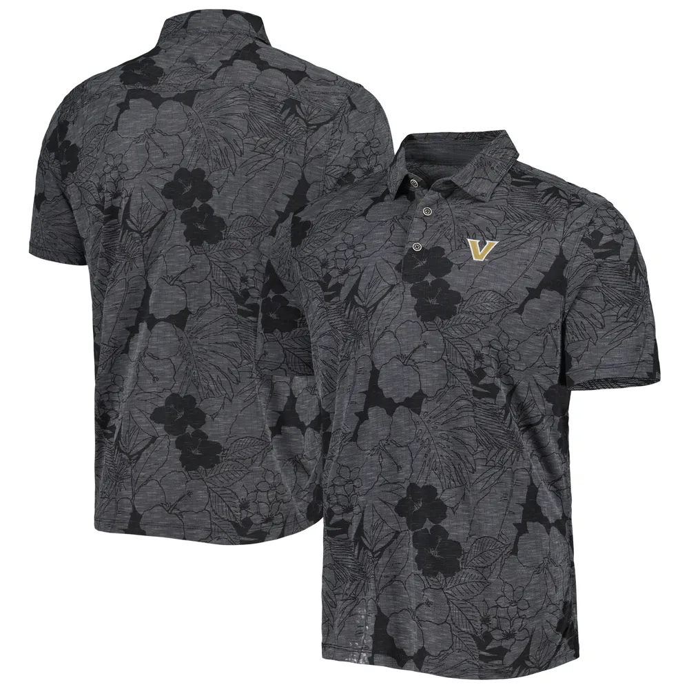 Polo Tommy Bahama Black Vanderbilt Commodores Miramar Blooms pour homme