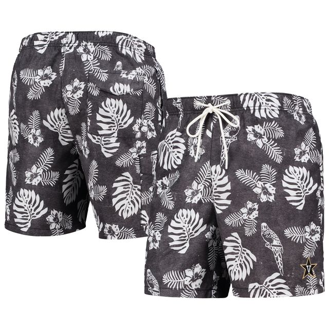 Short de bain Tommy Bahama Black Vanderbilt Commodores Naples Parrot Paradise pour homme