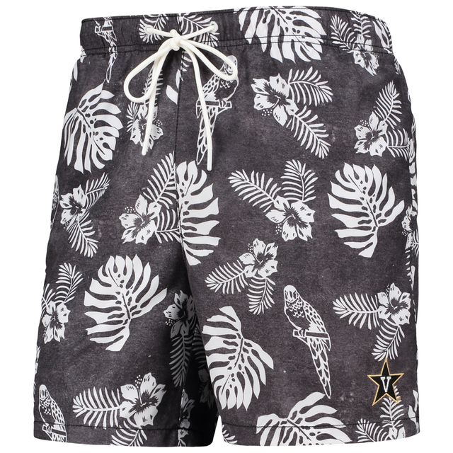 Short de bain Tommy Bahama Black Vanderbilt Commodores Naples Parrot Paradise pour homme