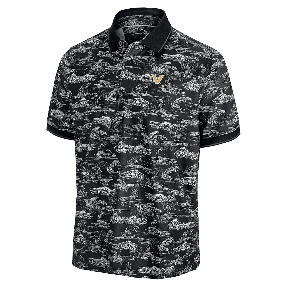 Men's Tommy Bahama Black Vanderbilt Commodores Sport Bay View IslandZone Polo