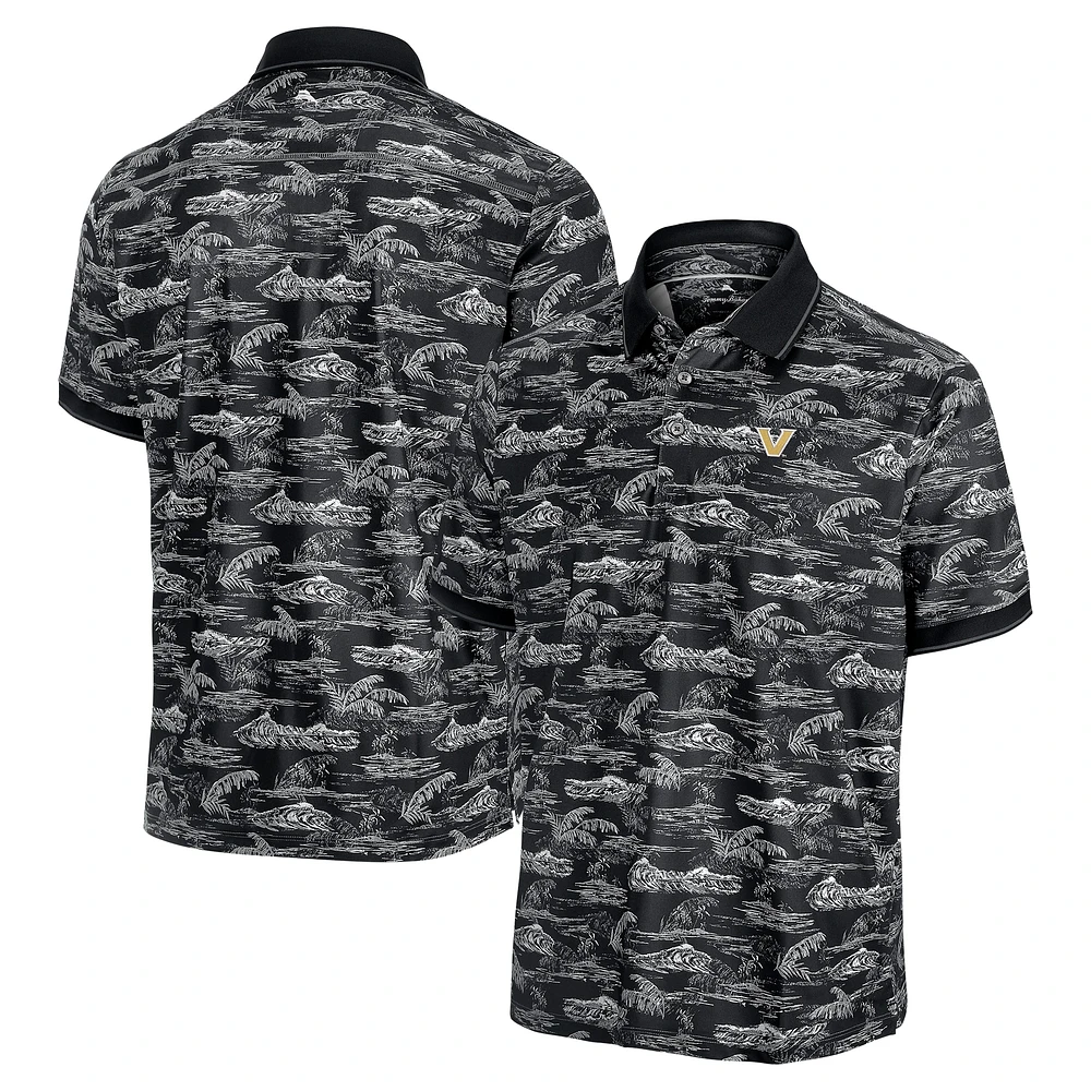 Men's Tommy Bahama Black Vanderbilt Commodores Sport Bay View IslandZone Polo