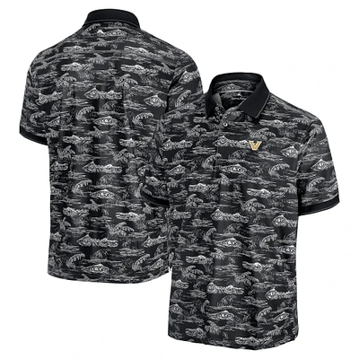 Men's Tommy Bahama Black Vanderbilt Commodores Sport Bay View IslandZone Polo