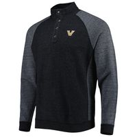 Men's Tommy Bahama Black Vanderbilt Commodores Sport Scrimmage Snap Mock Neck Raglan Button-Up Jacket