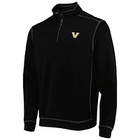 Men's Tommy Bahama Black Vanderbilt Commodores Sport Tobago Bay Tri-Blend Mock Neck Half-Zip Jacket