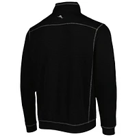 Men's Tommy Bahama Black Vanderbilt Commodores Sport Tobago Bay Tri-Blend Mock Neck Half-Zip Jacket
