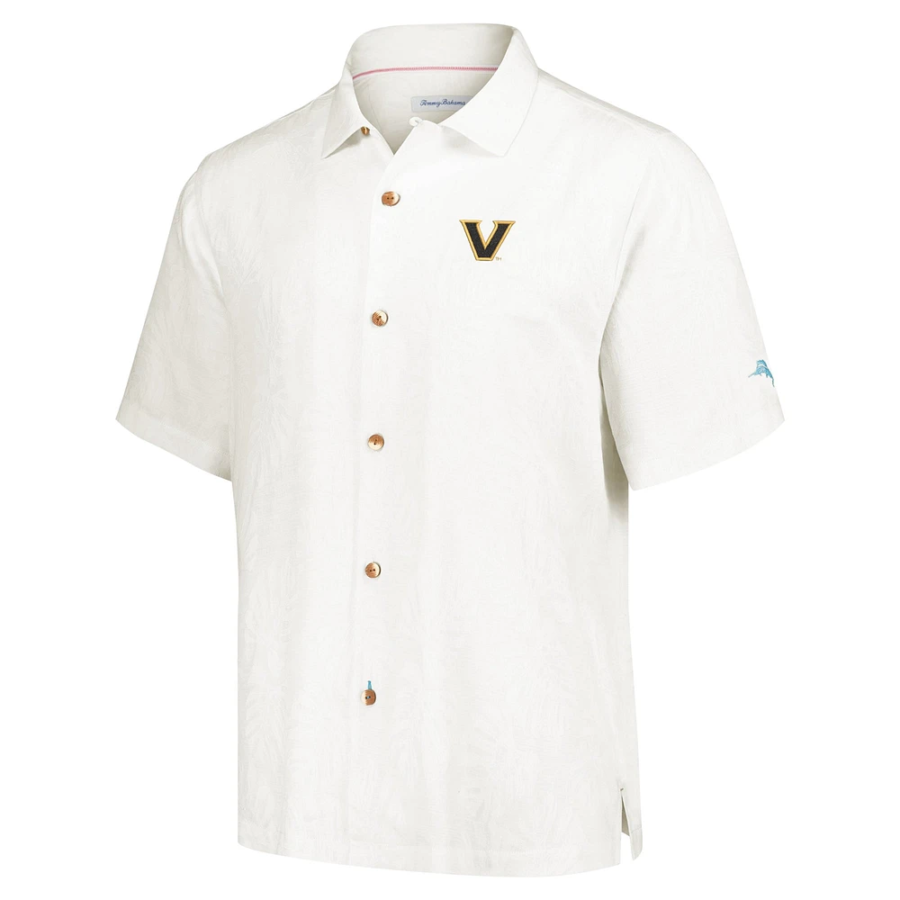 Chemise boutonnée Tommy Bahama crème Vanderbilt Commodores Castaway Game Camp pour hommes