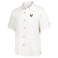 Men's Tommy Bahama Cream Vanderbilt Commodores Castaway Game Camp Button-Up Shirt