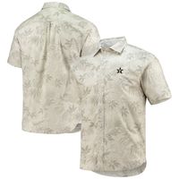 Men's Tommy Bahama Oatmeal Vanderbilt Commodores Reign Forest Fronds Button-Up Shirt