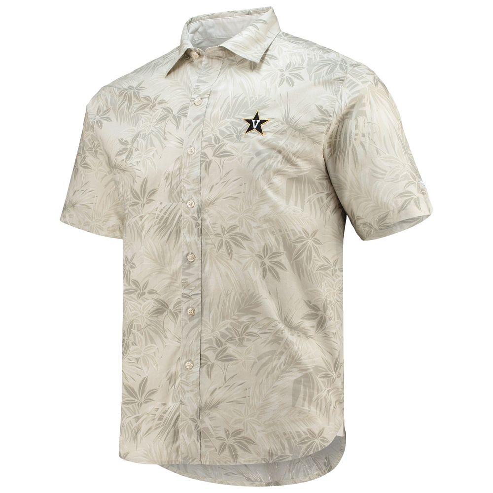 Men's Tommy Bahama Oatmeal Vanderbilt Commodores Reign Forest Fronds Button-Up Shirt