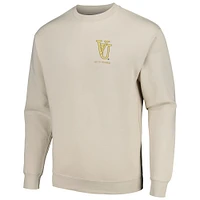 V119154 VANDY KHAKI USCAPE VANDERBILT 150 ANNIVERSARY COASTAL CREWNECK SWTMENCRW