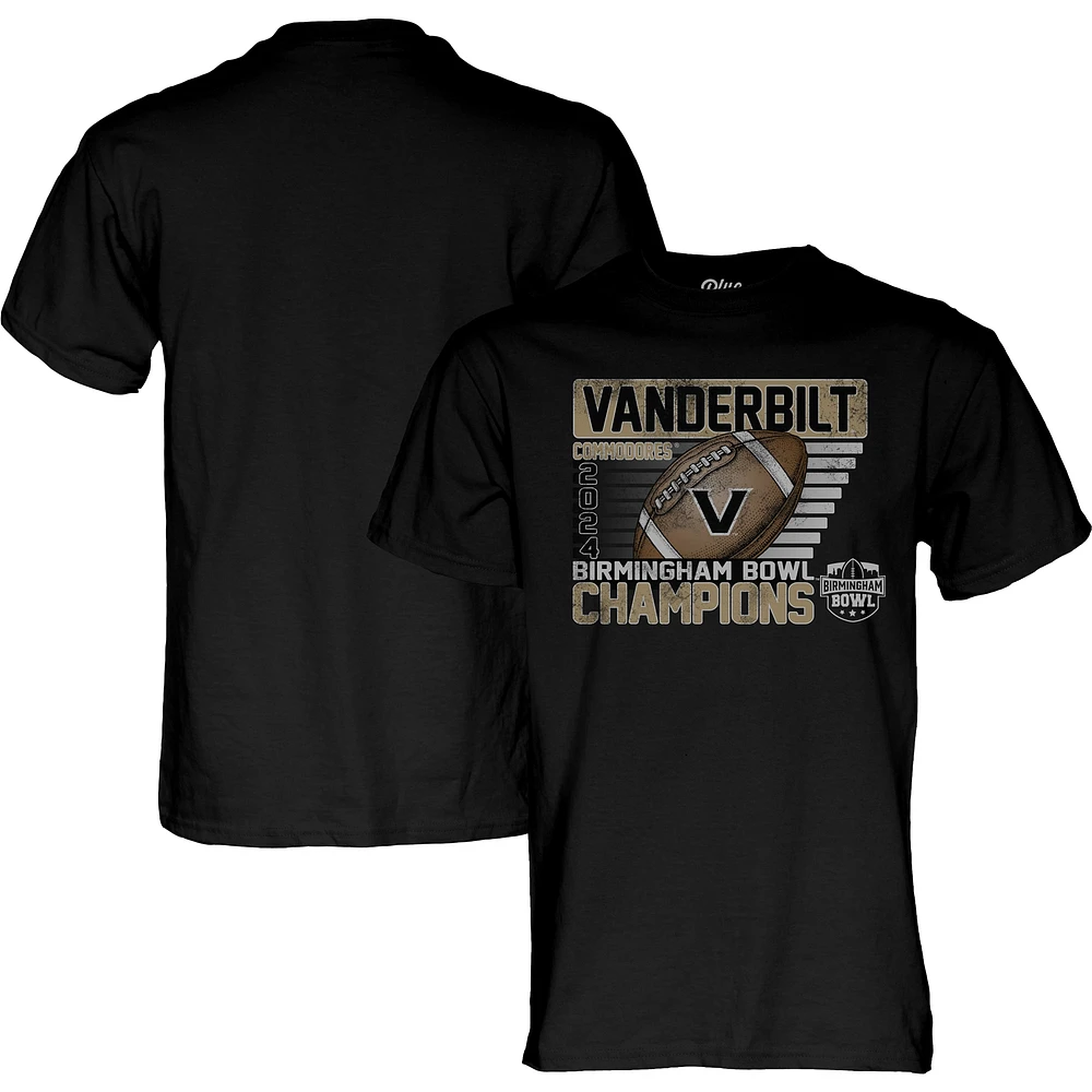 Unisex Blue 84 Black Vanderbilt Commodores 2024 Birmingham Bowl Champions T-Shirt