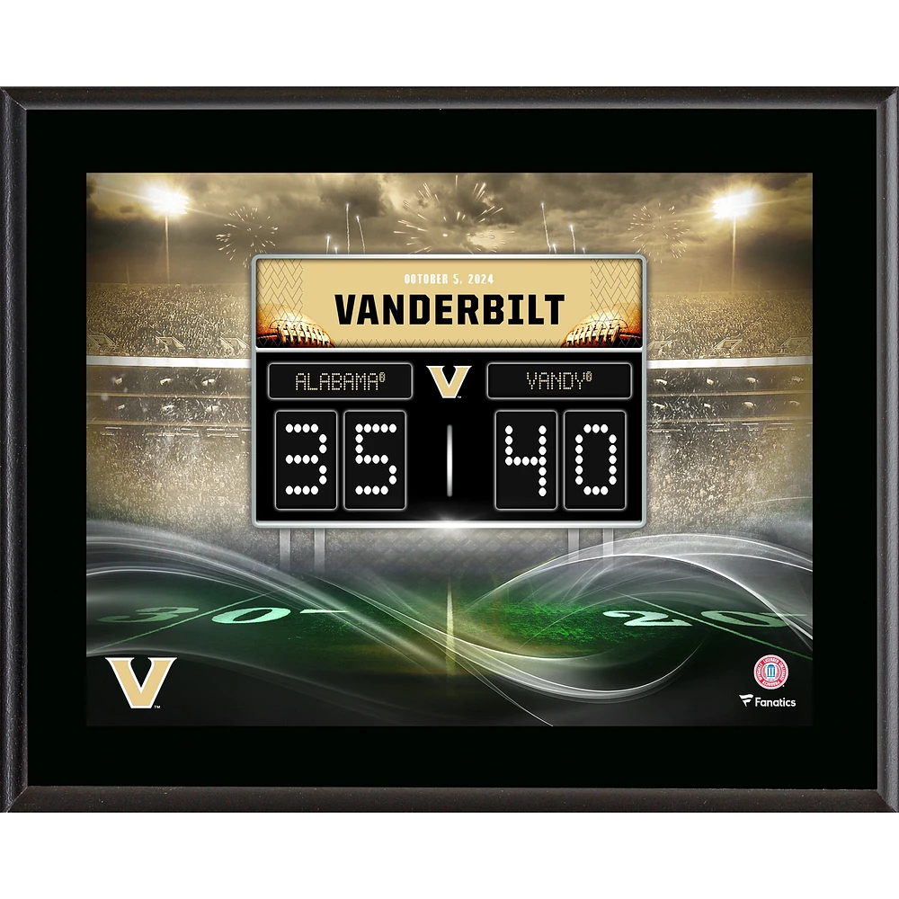 Vanderbilt Commodores 10.5" x 13" Upset No. 1 Ranked Alabama Crimson Tide Sublimated Plaque