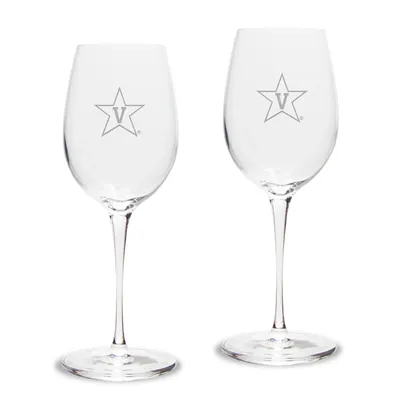 Vanderbilt Commodores 2-Piece 12oz. Luigi Bormioli Titanium White Wine Glass Set