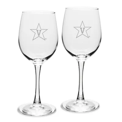Vanderbilt Commodores 2-Piece 12oz. Traditional White Wine Glass Set