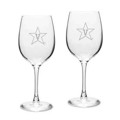 Vanderbilt Commodores 2-Piece 16oz. Traditional White Wine Glass Set